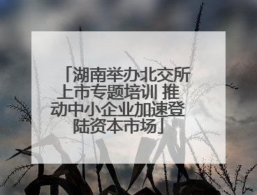 湖南举办北交所上市专题培训 推动中小企业加速登陆资本市场