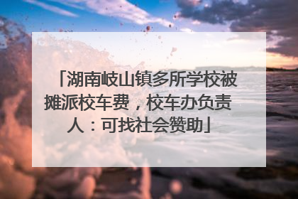 湖南岐山镇多所学校被摊派校车费，校车办负责人：可找社会赞助