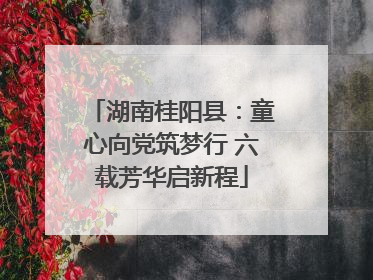湖南桂阳县：童心向党筑梦行 六载芳华启新程