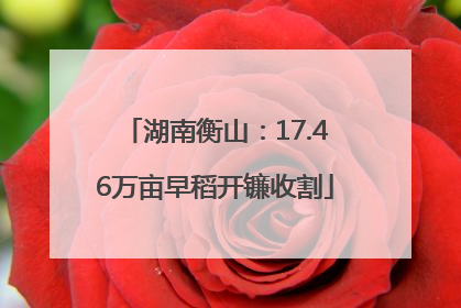 湖南衡山：17.46万亩早稻开镰收割