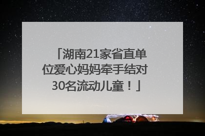 湖南21家省直单位爱心妈妈牵手结对30名流动儿童！