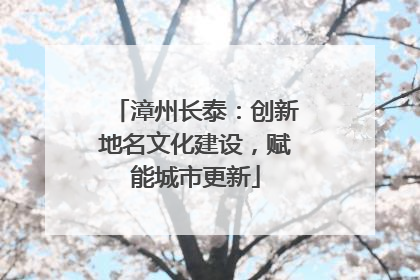 漳州长泰：创新地名文化建设，赋能城市更新