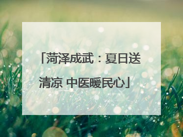 菏泽成武：夏日送清凉 中医暖民心