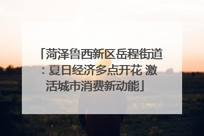 菏泽鲁西新区岳程街道：夏日经济多点开花 激活城市消费新动能