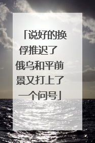 说好的换俘推迟了 俄乌和平前景又打上了一个问号