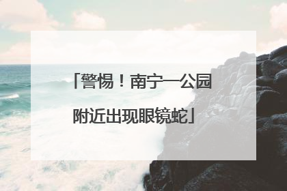 警惕！南宁一公园附近出现眼镜蛇