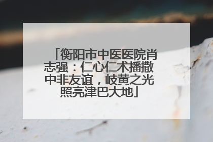 衡阳市中医医院肖志强：仁心仁术播撒中非友谊，岐黄之光照亮津巴大地