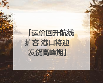 运价回升航线扩容 港口将迎发货高峰期