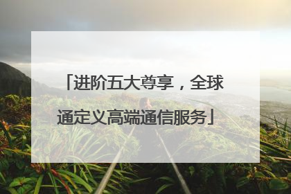 进阶五大尊享，全球通定义高端通信服务