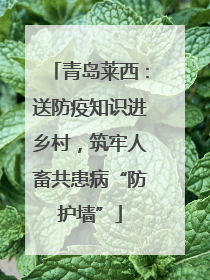 青岛莱西：送防疫知识进乡村，筑牢人畜共患病“防护墙”