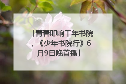 青春叩响千年书院，《少年书院行》6月9日晚首播