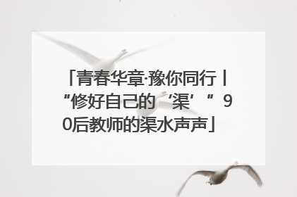 青春华章·豫你同行丨“修好自己的‘渠’”90后教师的渠水声声