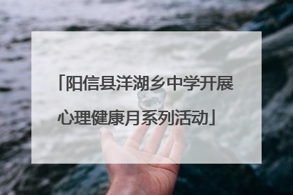阳信县洋湖乡中学开展心理健康月系列活动