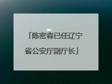 陈密森已任辽宁省公安厅副厅长