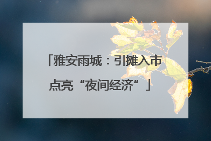 雅安雨城：引摊入市 点亮“夜间经济”