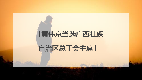 黄伟京当选广西壮族自治区总工会主席