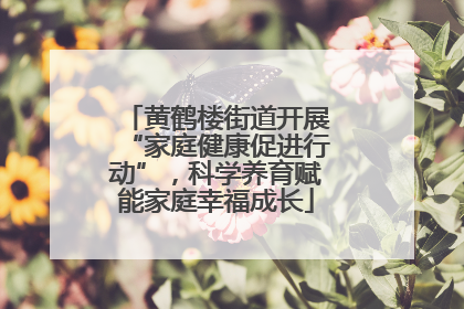 黄鹤楼街道开展“家庭健康促进行动”，科学养育赋能家庭幸福成长