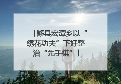 黟县宏潭乡以“绣花功夫”下好整治“先手棋”