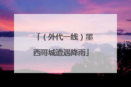（外代一线）墨西哥城遭遇降雨
