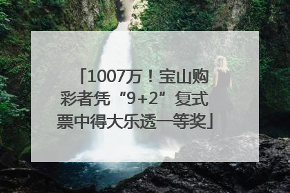1007万！宝山购彩者凭“9+2”复式票中得大乐透一等奖