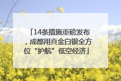 14条措施重磅发布，成都用真金白银全方位“护航”低空经济