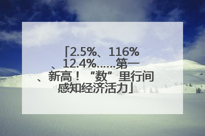 2.5%、116%、12.4%……第一、新高！“数”里行间感知经济活力