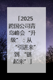 2025跨国公司青岛峰会“升级”：从 “引进来” 到 “链起来”