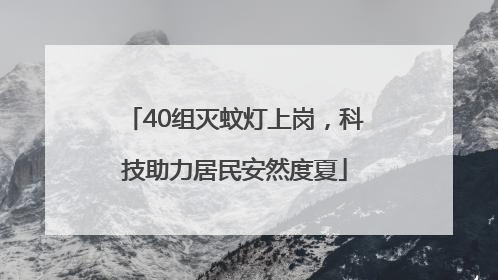 40组灭蚊灯上岗，科技助力居民安然度夏